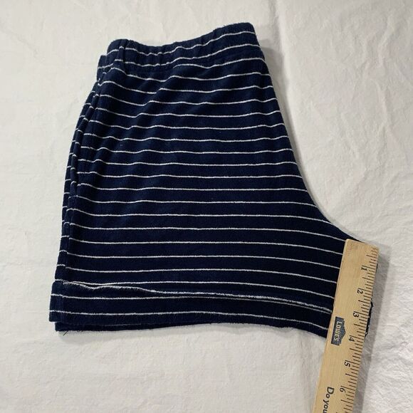 Soma WKND Women's Blue White Stripe Bamboo Blend Terry Soft Shorts Pockets M - Picture 4 of 8